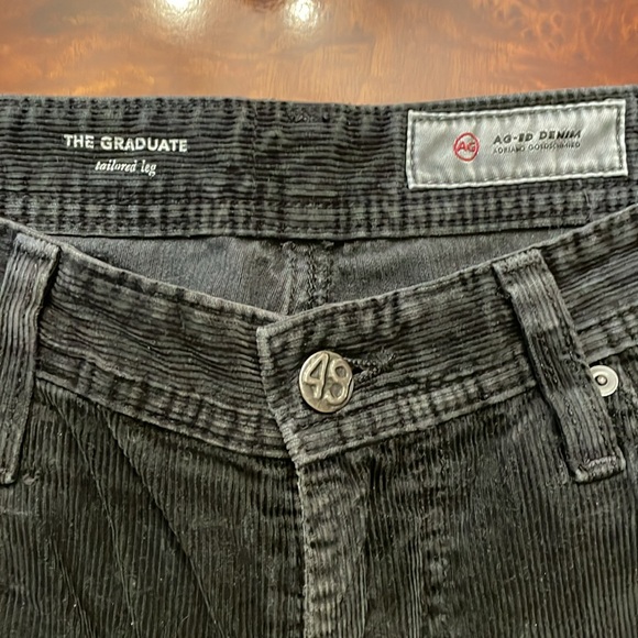 AG-ED Denim The Graduate Tailored Leg. Men's 32 black corduroy. Zipper fly. - Picture 2 of 6